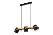 Lamper - EGLO HORNWOOD langbordspendel 3L, sort/brun - 43517