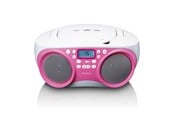 CD Player - Lenco SCD-301PK - Portable FM radio with CD MP3 - Pink/White - SCD-301PK