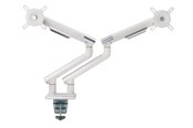 Skærmholder - Alterzone Arm Duo dobbelt monitorarm i aluminium, hvid - ALZDARM17-32-W