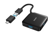 USB hub - Hama - hub - 4 ports USB hub - USB 3.1 - 4 ports - Sort - 00200116