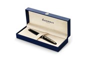 Skrive- og Tegneværktøjer - Waterman Carène Sortehavet Fountain Pen | Højglans sort & 23k guld klip | Fin spids med blå blækpatron | Gaveæske - S0700300