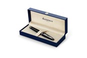 Skrive- og Tegneværktøjer - Waterman Carène Sortehavet Fountain Pen | Højglans sort med palladiumbelagt kant | Medium spids med blå blækpatron | Gaveæske - S0293960