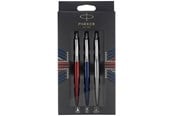 Skrive- og Tegneværktøjer - Parker Jotter London Trio Discovery-pakke: Kuglepen (kongeblå), gelépen (Kensington-rød) og stiftblyant (rustfrit stål) - 2032740