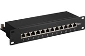 Netværkskabel - Pro CAT 6 10 inch (25.4 cm) patch panel 12 port blac - Sort - 4040849937934