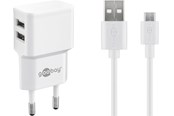 Mobil - Adaptere & Opladere - Pro Dual Micro USB charger set 2.4 A - 4040849449857