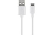 USB kabel - Pro USB-A <-> USB-C - 0.1m - USB 2.0 - Hvid - PUSB2.0-AC-WHT-0.1M