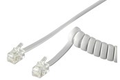 Netværkskabel - Pro Phone handset spiral cable CCA (copper-clad aluminium) - Hvid - 4m - 4040849686016