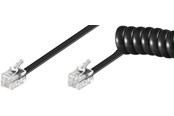Netværkskabel - Pro Phone handset spiral cable CCA (copper-clad aluminium) - Sort - 4m - 4040849680021