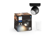Smart Home - Philips Hue Buckram Enkelt Spot - Sort - med Dimmer Switch - 929003048701