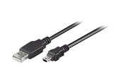 USB kabel - Pro USB-A <-> USB Mini-B (5-pin) - 1m - Sort - 4040849457401