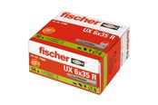Søm og skruer - Fischer Universal plug UX 6 x 35 R with rim in carton (50 pcs.) - 77889
