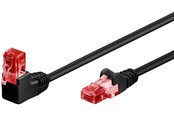 Netværkskabel - Pro LAN CAT 6 U/UTP - 90° - Sort - 1m - 4040849515156