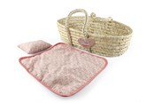 Dukke, bamse og udstyr - Happy Friend Wicker Moses Basket - 504318