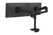 Skærmholder - Ergotron LX Dual Stacking Arm (matte black) with Low-Profile Top-Mount Clamp - 45-610-224