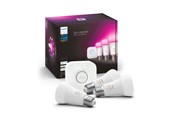 Smart Home - Philips Hue Color A60 E27 1100 Lumen - Starter Kit med 3 pærer - 929002468811