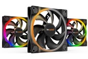 Kabinet Køler - be quiet! LIGHT WINGS 140mm PWM - triple pack - Kabinet køler - 140mm - Sort med RGB LED lys - 23 dBA - BL078