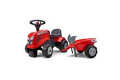 Løbecykler, Gåbiler & Scootere - Falk Traktor m. trailer, rive og skovl Baby Massey Ferguson - 808-021