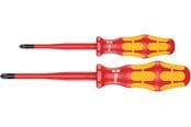 Håndværktøj - Wera 165 iS PZ/S # 1 + 2 Screwdriver set Kraftform Plus series 100. With reduced blade diameter 2 pieces - 05006470001