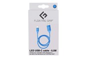 USB kabel - Floating Grip 0.5M LED USB-C CABLE (BLUE) - FG-USBLED-05-451BLUE