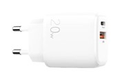 Mobil - Adaptere & Opladere - SiGN Quick Charger USB & USB-C PD & Q.C3.0 3.5A 20W - White - SN-LG302