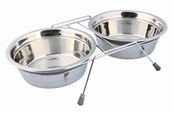 Hunde - Trixie Skålsæt i rustfrit stål med raslebeskyttelse 2x 1.5L 21cm - TX25233