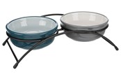 Hunde - Trixie Keramikskålsæt med Metalholder 2x 0,25L - TX24535