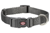 Hunde - Trixie Premium collar S–M: 30–45 cm/15 mm graphite - TX201516