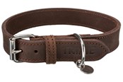 Hunde - Trixie Rustic fat leather collar M–L: 42–48 cm/25 mm dark brown - TX19007