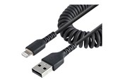 Skærmkabel - StarTech.com Coiled Apple Lightning to USB Cable for iPhone iPod iPad - 100cm - RUSB2ALT1MBC