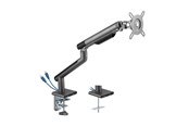 Skærmholder - DUTZO Skærmholder til 1 skærm (17"-32") - Slim udgave med 2 x USB A porte (Sort) - MMASLIU-1