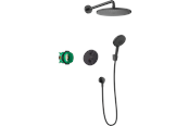 Brus og monteringstilbehør - Hansgrohe Croma 280 brusesystem med Ecostat S, mat sort - 27961670