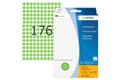 Papir, Fotopapir og Etiketter - HERMA 2215 Multi-purpose labels / colour dots Ø 8 mm round green permanent adhesion for hand lettering - 2215