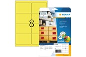 Papir, Fotopapir og Etiketter - HERMA 5144 / Neon labels A4 99.1 x 67.7 mm luminous yellow permanent adhesion - 5144