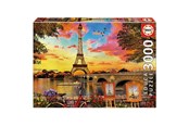 Puslespil - Educa puslespil 3000 Solnedgang i Paris Wood - 017675