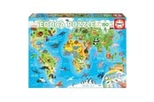 Puslespil - Educa 150 World Map Animals 3D Puslespil - 018115
