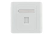 Netværkstilbehør - Deltaco VR-226 Flush mount for Keystone 1 port dust hatch white - VR-226
