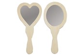 Kreativitet & Hobbyartikler - Creativ Company Decorate your Wooden Hand Mirror 2pcs. - 577160