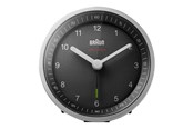 Boligindretning - Braun BC07 - alarm clock - round - quartz - desktop - silver/black - 67098