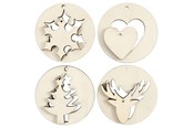 Ophæng og kroge - Creativ Company Wooden Christmas Pendants 2in1 8st. - 565090