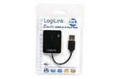 USB hub - LogiLink USB 2.0 hub 4-port Smile black USB hub - 4 ports - Sort - UA0139
