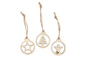 Ophæng og kroge - Creativ Company Christmas pendants Wood 24pcs. - 54464