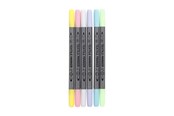 Skrive- og Tegneværktøjer - Creativ Company Double-sided Textile Markers - Pastel 6pcs. - 34829