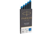 Skrive- og Tegneværktøjer - Parker Fyldepen Blæk Refill Patroner | Lang | Vaskbar Blå QUINK Blæk | 5 Stk - 1950383