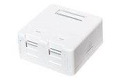 Netværkstilbehør - LogiLink Surface mount box for 2 keystone modules with dust shutter white - NK4032