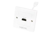 Netværkstilbehør - LogiLink HDMI wall plate 1-port with HDMI-A cable F/F 4K/30 Hz white - AH0014