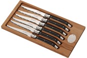 Køkkenredskaber - Jean Dubost Knive sort i oliventræ-æske 6stk Laguiole - JL0060014L02051