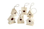 Ophæng og kroge - Creativ Company Birdhouse Wood 7cm 6pcs. - 575770
