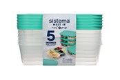 Køkkentilbehør - Sistema Meal Prep 5Pack1.9L - 59175