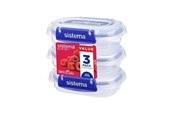 Køkkentilbehør - Sistema Rectangle Klip It Plus 3Pack 180ml - 881523