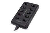 USB hub - LogiLink USB 2.0 hub 10-port with On/Off switch USB hub - 10 ports - UA0125